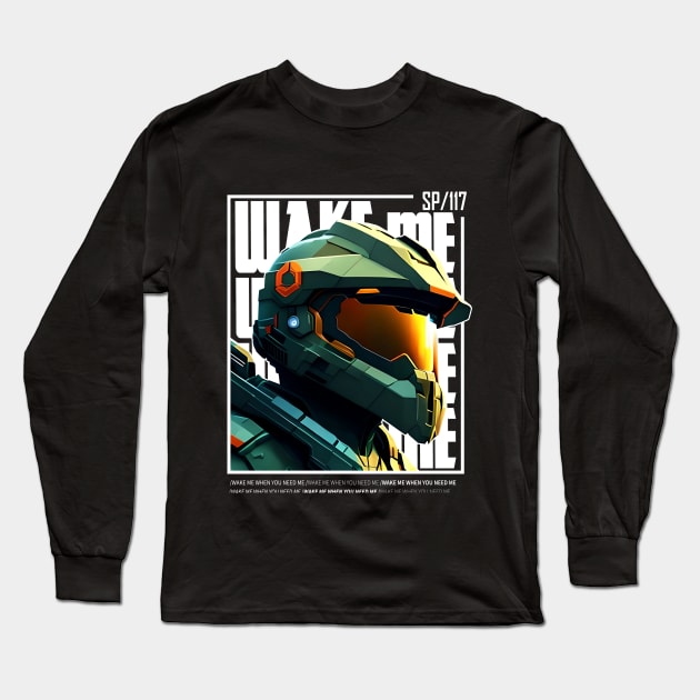 Halo game quotes - Master chief - Spartan 117 - BQ01-v5 Long Sleeve T-Shirt by trino21